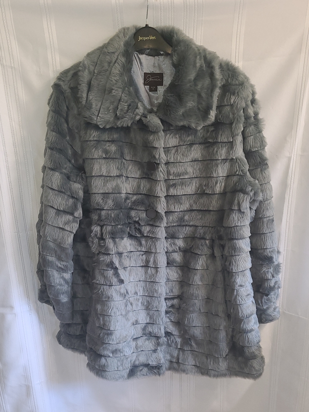 Jessica Light Grey Faux Fur Coat - Size XL - NWOT